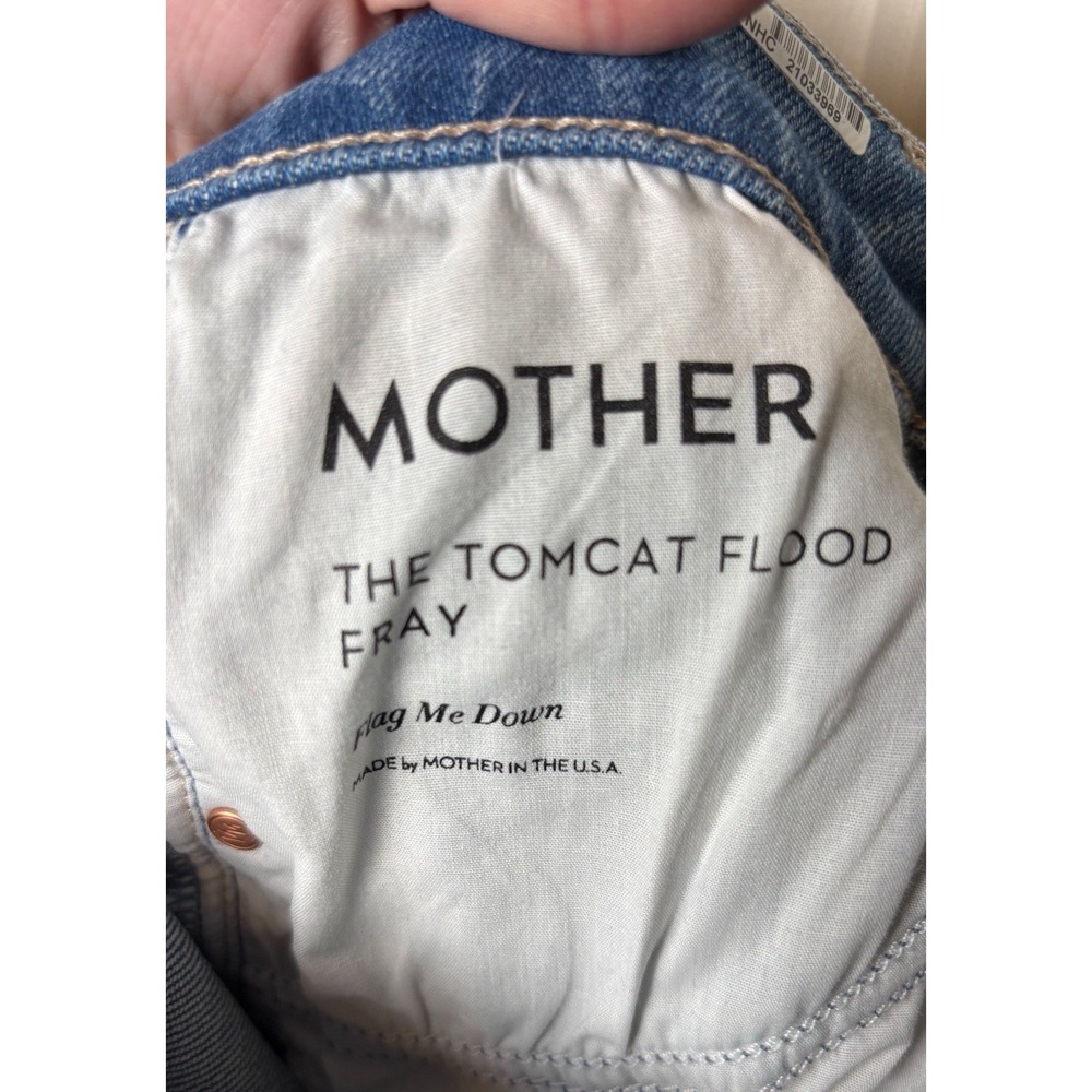 Mother The Tomcat Flood Fray Flag Me Down Jeans Size 24 - Picture 5 of 9